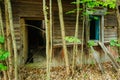 Chernobyl Tragedy, Exclusion Area. Close Entrance To Dilapidated