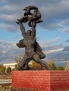 Astern Europe, Ukraine, Pripyat, Chernobyl. A sculpture of Prometheus titled Taming of the Fire.