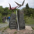 Chernobyl, Ukraine. Monument `Paper cranes`