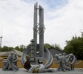 Chernobyl, Ukraine. Monument to the liquidators of the accident at the Chernobyl nuclear power plant Royalty Free Stock Photo