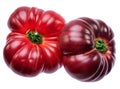 Cherokee purple tomatoes isolated on white background. File contains clipping path