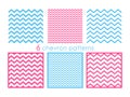 Cheron seamless pattern set. Zigzag vector texture. Herringbone colorful background. Vector