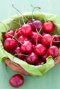 Cherries in a basket Royalty Free Stock Photo