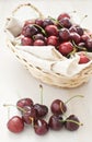 Cherries in basket Royalty Free Stock Photo