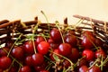 Cherries in basket Royalty Free Stock Photo