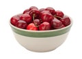 Cherries in a Bowl Isolated Royalty Free Stock Photo