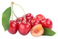 Cherries cherry fresh summer fruits isolated on white Royalty Free Stock Photo