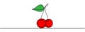Cherries or cherry line vector art icon for apps and websites Royalty Free Stock Photo