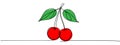 Cherries or cherry line vector art icon for apps and websites Royalty Free Stock Photo