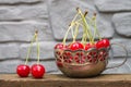 Cherries with cuttings Royalty Free Stock Photo