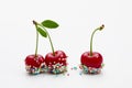 Cherries decorated with colorful candy sprinkles Royalty Free Stock Photo