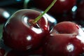 Cherries with drops of water, toned photo Royalty Free Stock Photo