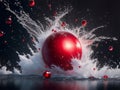 Cherries falling into the water, Generative AI Illustration Royalty Free Stock Photo