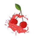 cherries fruit splash