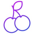 cherries, fruit thin line icon