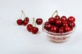 Cherries in glassr bowl. Royalty Free Stock Photo