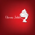 Cherries Jubilee with whipped cream Royalty Free Stock Photo