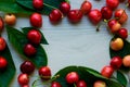 Cherries on a light background - copy space Royalty Free Stock Photo