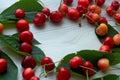 Cherries on a light background - copy space Royalty Free Stock Photo