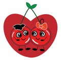 Cherries in love, icon