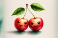 cherries painted with face paints Royalty Free Stock Photo