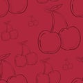 cherries pattern background. Vector illustration decorative design Royalty Free Stock Photo