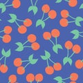 Cherries pattern. Vector seamless background