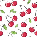 Cherries seamless pattern, background