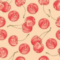 Cherries seamless pattern