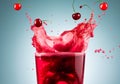 Cherries with splashes of juice