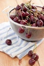 Cherries in a strainer Royalty Free Stock Photo