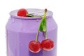 Cherries and tin Royalty Free Stock Photo