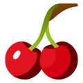 Cherries on a white background vector illustration . Royalty Free Stock Photo