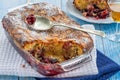 Cherry and almond bakewell pudding Royalty Free Stock Photo