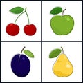 Cherry, Apple, Plum, Pear