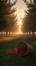 Cherry Avenue Twilight Orchard Dream Royalty Free Stock Photo