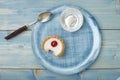 Cherry bakewell tart Royalty Free Stock Photo