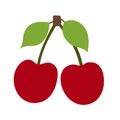 Cherry berries. Red fruits. Hand drawn doodle vector sketch. Sweet food Royalty Free Stock Photo