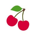 Cherry berries. Red fruits. Hand drawn doodle vector sketch. Tasty food Royalty Free Stock Photo