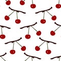 Cherry berries seamless pattern. Vector stock illustration eps 10 Royalty Free Stock Photo