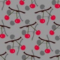 Cherry berries seamless pattern. Vector stock illustration eps 10 Royalty Free Stock Photo
