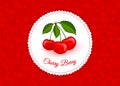 Cherry berry label vector background