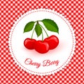 Cherry berry label vector background