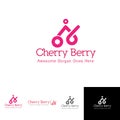 Cherry Berry simple line logo template