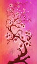 Beautiful Cherry blossom on triangle background