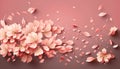 Cherry blossom background with falling petals. Vector illustration. Royalty Free Stock Photo