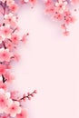 Cherry Blossom Background with Shogun Era Portrait