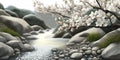 Cherry Blossom Bliss: A Serene Background for Your Designs.