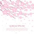 Cherry blossom card. Flowering branch Royalty Free Stock Photo