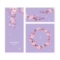Cherry blossom collection , greeting cards , seamless texture , Royalty Free Stock Photo